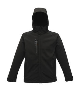 Softshell publicitaire manches longues avec capuche raglan | Repeller Lined Black