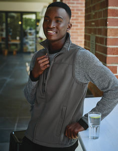 Softshell publicitaire homme manches longues | Flux  Seal Grey