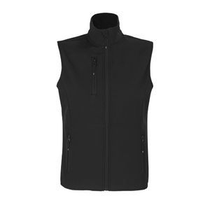Softshell zippée éco sans manche homme publicitaire Noir