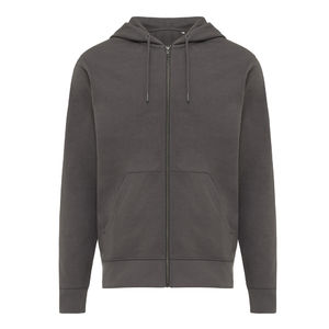Sweat personnalisé | Sweat à capuche avec zip en coton recyclé Gris anthracite 1
