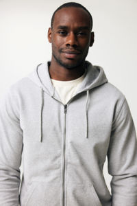 Sweat personnalisé | Sweat à capuche avec zip en coton recyclé Heather Grey 20