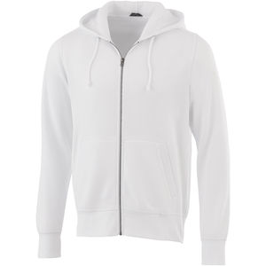 Sweat publicitaire à capuche Cypress avec fermeture Éclair intégrale. Blanc