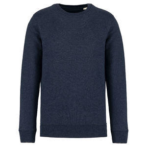 Sweat publicitaire en coton bio et polyester recyclé unisexe Navy Blue Heather