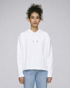 Sweat-shirt capuche court femme | Stella Reduces White