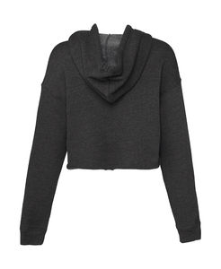 Sweat-shirt crop à capuche personnalisé | Caph Dark Grey Heather