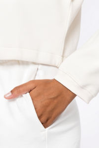 Sweat-shirt personnalisable coton bio à col rond oversize crop femme 5