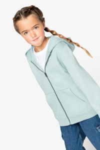 Sweat-shirt personnalisable coton bio zippé à capuche enfant  1
