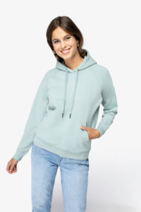 Sweat-shirt personnalisable écoresponsable à capuche raglan femme