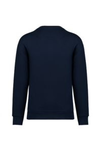 Sweat-shirt personnalisé GOTS à col rond à épaules tombantes molleton gratté unisexe Navy Blue