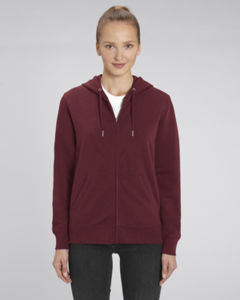 Sweat-shirt zippé capuche essentiel unisexe  | Connector Burgundy