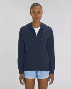 Sweat-shirt zippé capuche essentiel unisexe  | Connector French Navy