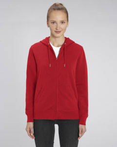 Sweat-shirt zippé capuche essentiel unisexe  | Connector Red