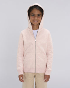 Sweat-shirt zippé capuche iconique enfant | Mini Runner Cream Heather Pink