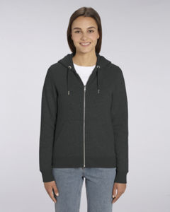 Sweat-shirt zippé capuche iconique femme | Stella Editor Dark Heather Grey