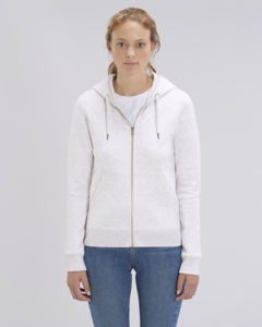 Sweat-shirt zippé capuche iconique femme | Stella Editor Heather Ash