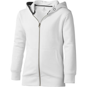Pull personnalisé à capuche Arora avec fermeture Éclair intégrale pour enfants Blanc