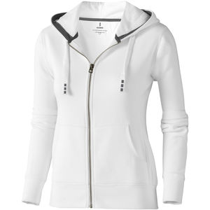 Sweater publicitaire capuche full zip Femme Arora Blanc