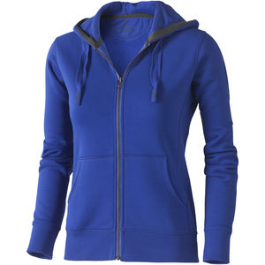 Sweater publicitaire capuche full zip Femme Arora Bleu