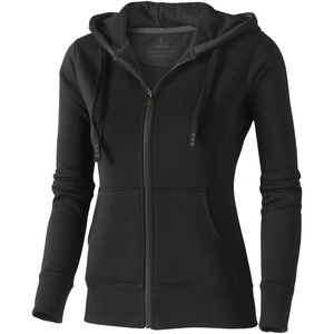 Sweater publicitaire capuche full zip Femme Arora Noir