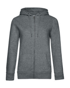 Sweatshirt personnalisé | Queen Zipped Hooded Heather mid grey