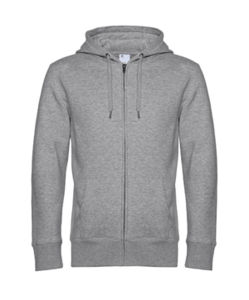 Sweatshirt personnalisé | King Zipped Hooded Heather Grey