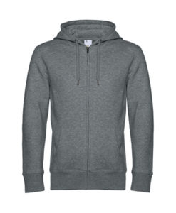 Sweatshirt personnalisé | King Zipped Hooded Heather mid grey