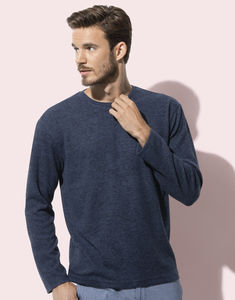 Sweatshirt personnalisé homme manches longues | Knit Sweater Men Marina Blue Melange