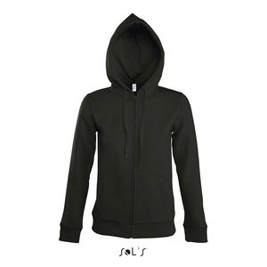 Veste personnalisée zippée femme à capuche doublée | Seven Women Noir