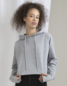 Sweatshirt publicitaire femme manches longues avec capuche | Fraser Heather Grey Melange