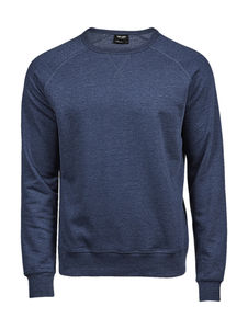 Sweatshirt publicitaire homme manches longues cintré raglan | Harlev Denim Melange