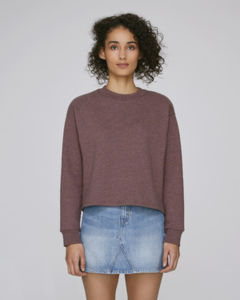 Sweat-shirt court femme | Stella Realizes Black Heather Cranberry