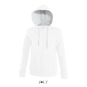 Veste zippée personnalisée femme bicolore à capuche | Soul Women Blanc