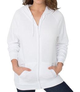 Sweatshirt publicitaire unisexe manches longues avec capuche raglan | Weatherwax White