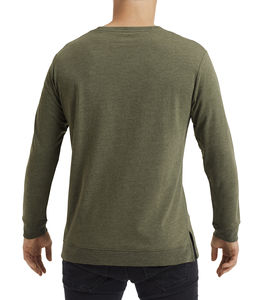 Sweatshirt publicitaire unisexe manches longues | Light Terry Crew Heather City Green
