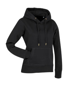 Sweatshirt personnalisé femme manches longues avec capuche | Active Sweat Hoody Women Black Opal