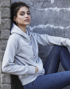 Sweatshirt publicitaire femme manches longues avec capuche | Kaldak Heather Grey