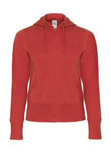 Sweatshirt publicitaire femme manches longues avec capuche | Hooded Full Zip women Sweat Red