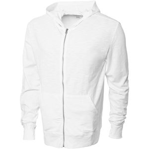 Sweater publicitaire capuche full zip Garner Blanc