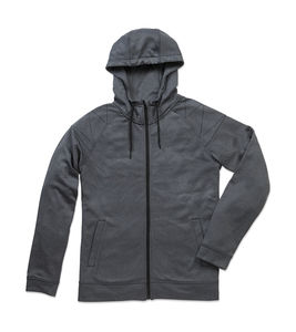 Veste publicitaire homme manches longues avec capuche | Active Performance Jacket Men Asphalt