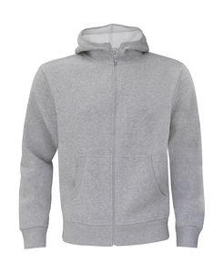 Sweat-shirt homme zippé capuche publicitaire | Monster men Hooded Zip  Heather Grey