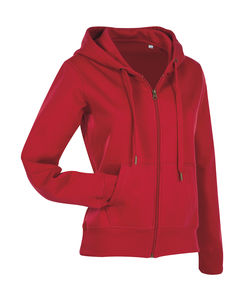 Sweatshirt publicitaire femme manches longues avec capuche | Active Sweatjacket Women Crimson Red