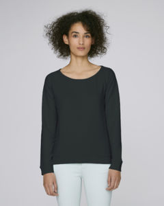 Sweat-shirt encolure dégagée femme  | Stella Escapes Black