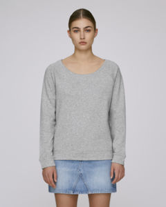 Sweat-shirt encolure dégagée femme  | Stella Escapes Heather Grey