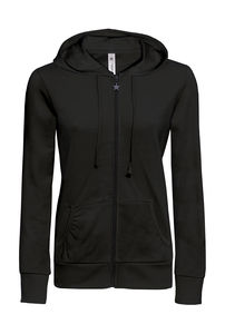 Sweat-shirt femme zippé capuche personnalisé | Wonder women Hooded Zip Sweat Black