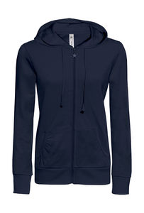 Sweat-shirt femme zippé capuche personnalisé | Wonder women Hooded Zip Sweat Navy