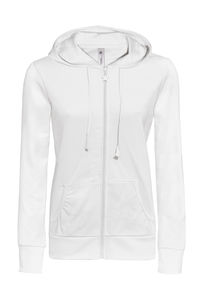 Sweat-shirt femme zippé capuche personnalisé | Wonder women Hooded Zip Sweat White