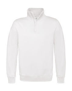 Sweatshirt publicitaire manches longues | ID.004 Cotton Rich 1 4 Zip Sweat White