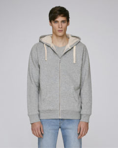 Sweat-shirt zippé capuche homme doublé en sherpa | Stanley Tours Sherpa Heather Grey