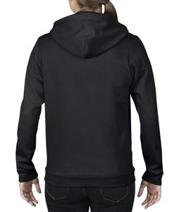 Sweatshirt publicitaire femme manches longues avec capuche | Women`s Fashion Full-Zip Hooded Sweat Black