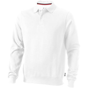 Sweater publicitaire col polo Referee Blanc